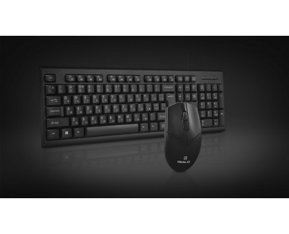 Комплект клавиатура+мышка REAL-EL Kit 511, black проводные USB черные Комплект клавиатура+мышка REAL-EL Kit 511, black проводные USB черные