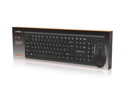 Комплект клавиатура+мышка REAL-EL Kit 511, black проводные USB черные Комплект клавиатура+мышка REAL-EL Kit 511, black проводные USB черные