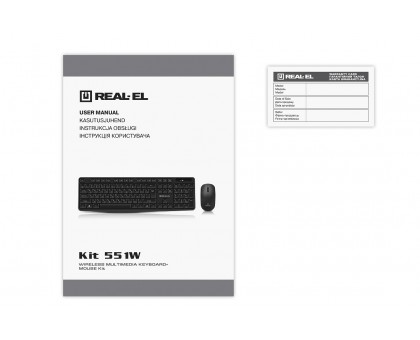 Комплект клавіатура+мишка REAL-EL Kit 551W,  black бездротовий