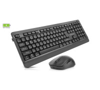 Комплект клавіатура+мишка REAL-EL KIT-555W, black бездротовий на акумуляторах Type-C, чорний 