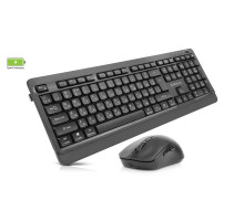 Комплект клавіатура+мишка REAL-EL KIT-555W, black бездротовий на акумуляторах Type-C, чорний 