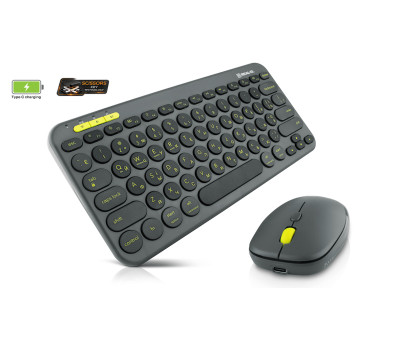Комплект клавіатура+мишка REAL-EL KIT-635W бездротовий 2.4GHz та Bluetooth на акумуляторах Type-C