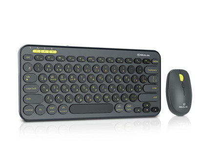 Комплект клавіатура+мишка REAL-EL KIT-635W бездротовий 2.4GHz та Bluetooth на акумуляторах Type-C