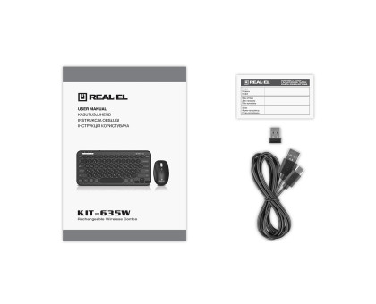 Комплект клавіатура+мишка REAL-EL KIT-635W бездротовий 2.4GHz та Bluetooth на акумуляторах Type-C
