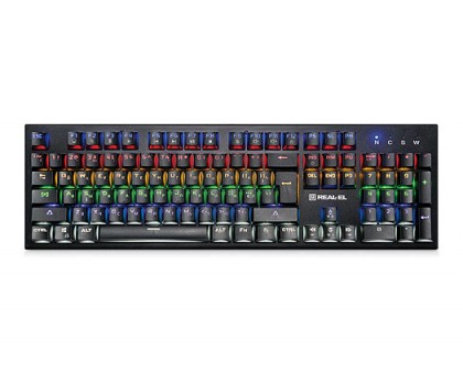 Клавиатура REAL-EL M14 Backlit USB механическая игровая с подсветкой
