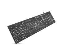 Клавіатура REAL-EL RK-7050 Black з підсвічуванням, низькопрофільна, USB, чорна