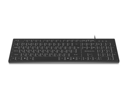Клавіатура REAL-EL RK-7050 Black з підсвічуванням, низькопрофільна, USB, чорна
