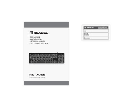 Клавіатура REAL-EL RK-7050 Black з підсвічуванням, низькопрофільна, USB, чорна