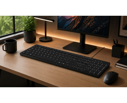 Клавіатура REAL-EL RK-7050 Black з підсвічуванням, низькопрофільна, USB, чорна