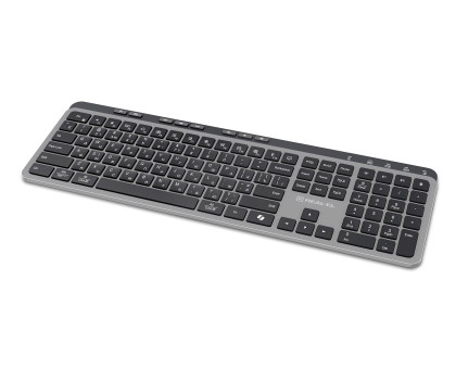 Клавіатура REAL-EL RK-737W бездротова мультимедійна, 2.4ГГц + Bluetooth, Li-Ion, Type-C, Scissors Key, чорно-сіра
