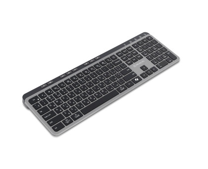 Клавіатура REAL-EL RK-737W бездротова мультимедійна, 2.4ГГц + Bluetooth, Li-Ion, Type-C, Scissors Key, чорно-сіра