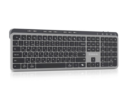 Клавіатура REAL-EL RK-737W бездротова мультимедійна, 2.4ГГц + Bluetooth, Li-Ion, Type-C, Scissors Key, чорно-сіра