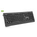 Клавіатура REAL-EL RK-760W бездротова мультимедійна, 2.4 ГГц, Li-Ion, USB Type-C, чорна