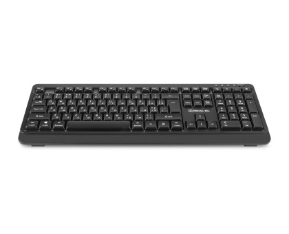 Клавіатура REAL-EL RK-760W бездротова мультимедійна, 2.4 ГГц, Li-Ion, USB Type-C, чорна