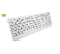 Клавіатура REAL-EL RK-761W бездротова мультимедійна, 2.4 ГГц, Li-Ion, USB Type-C, біла