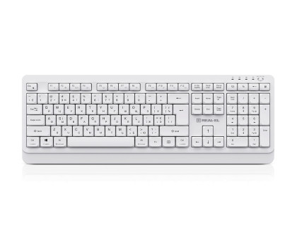 Клавіатура REAL-EL RK-761W бездротова мультимедійна, 2.4 ГГц, Li-Ion, USB Type-C, біла