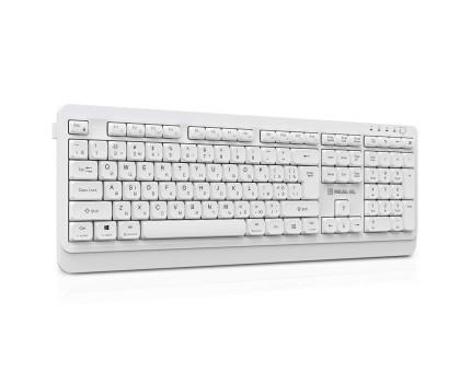 Клавіатура REAL-EL RK-761W бездротова мультимедійна, 2.4 ГГц, Li-Ion, USB Type-C, біла