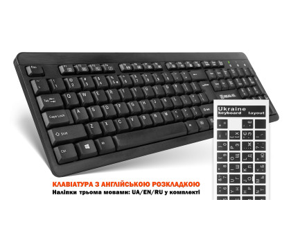 Комплект клавиатура+мышка REAL-EL Standard 504 Kit EN проводные черные