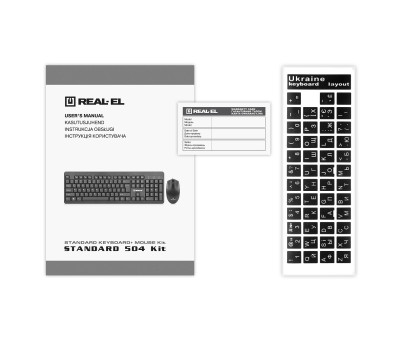 Комплект клавиатура+мышка REAL-EL Standard 504 Kit EN проводные черные
