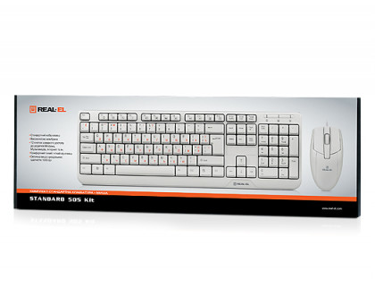 Клавиатура + мышка REAL-EL Standard 505 Kit белые