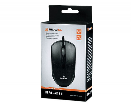 Мышка REAL-EL RM-211 USB белая