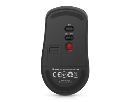 Мишка REAL-EL RM-317W, бездротова, чорна