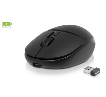 Мишка REAL-EL RM-335W, бездротова, вбудований акумулятор, чорна