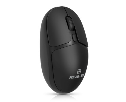 Мишка REAL-EL RM-335W, бездротова, вбудований акумулятор, чорна