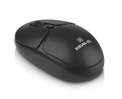 Мишка REAL-EL RM-335W, бездротова, вбудований акумулятор, чорна