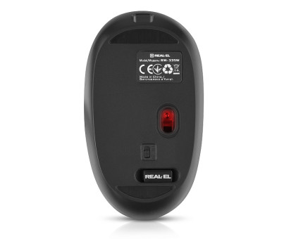 Мишка REAL-EL RM-335W, бездротова, вбудований акумулятор, чорна
