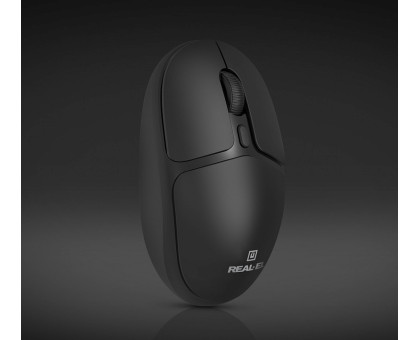Мишка REAL-EL RM-335W, бездротова, вбудований акумулятор, чорна