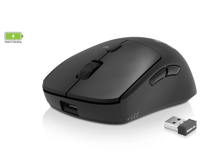Мишка REAL-EL RM-355W, бездротова, вбудований акумулятор, чорна