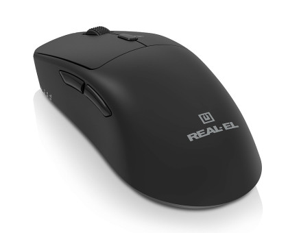 Мишка REAL-EL RM-355W, бездротова, вбудований акумулятор, чорна