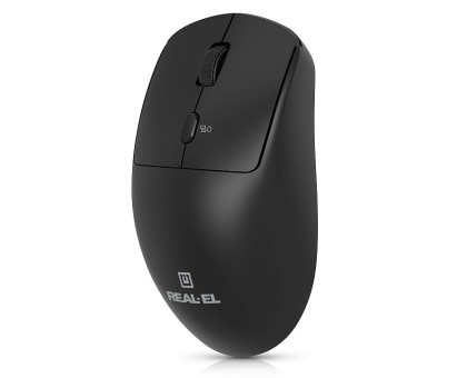 Мишка REAL-EL RM-355W, бездротова, вбудований акумулятор, чорна