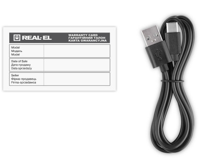 Мишка REAL-EL RM-355W, бездротова, вбудований акумулятор, чорна