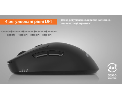 Мишка REAL-EL RM-355W, бездротова, вбудований акумулятор, чорна