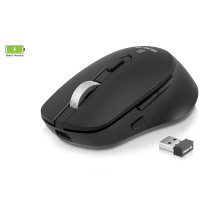 Мишка REAL-EL RM-380W, бездротова, вбудований акумулятор, тиха, чорна