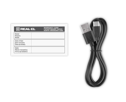 Мишка REAL-EL RM-380W, бездротова, вбудований акумулятор, тиха, чорна