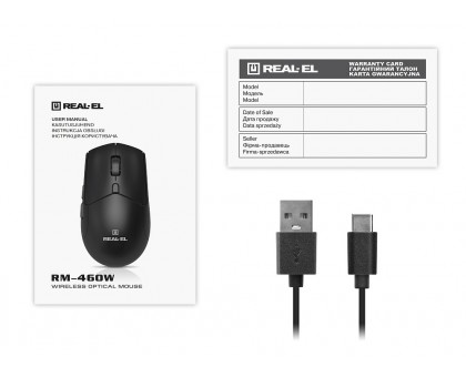 Мишка REAL-EL RM-460W (бездротова Bluetooth / 2.4 ГГц, з акумулятором та мультипідключенням)