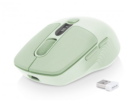 Мышка REAL-EL RM-481W (беспроводная Bluetooth / 2.4 ГГц, с аккумулятором и мультиподключением, светло-зеленая) Мышка REAL-EL RM-481W (беспроводная Bluetooth / 2.4 ГГц, с аккумулятором и мультиподключением, светло-зеленая)