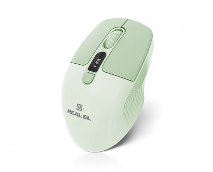 Мышка REAL-EL RM-481W (беспроводная Bluetooth / 2.4 ГГц, с аккумулятором и мультиподключением, светло-зеленая) Мышка REAL-EL RM-481W (беспроводная Bluetooth / 2.4 ГГц, с аккумулятором и мультиподключением, светло-зеленая)