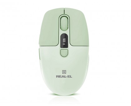 Мышка REAL-EL RM-481W (беспроводная Bluetooth / 2.4 ГГц, с аккумулятором и мультиподключением, светло-зеленая) Мышка REAL-EL RM-481W (беспроводная Bluetooth / 2.4 ГГц, с аккумулятором и мультиподключением, светло-зеленая)