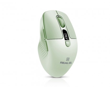 Мышка REAL-EL RM-481W (беспроводная Bluetooth / 2.4 ГГц, с аккумулятором и мультиподключением, светло-зеленая) Мышка REAL-EL RM-481W (беспроводная Bluetooth / 2.4 ГГц, с аккумулятором и мультиподключением, светло-зеленая)