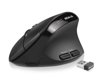 Мишка REAL-EL RM-490W (бездротова Bluetooth / 2.4 ГГц, з акумулятором та мультипідключенням)