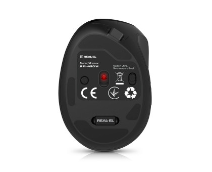 Мишка REAL-EL RM-490W (бездротова Bluetooth / 2.4 ГГц, з акумулятором та мультипідключенням)