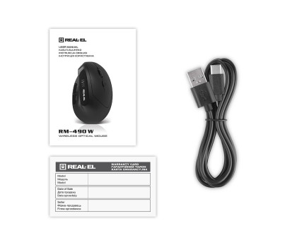 Мишка REAL-EL RM-490W (бездротова Bluetooth / 2.4 ГГц, з акумулятором та мультипідключенням)