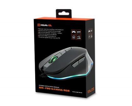 Мышка REAL-EL RM-780 Gaming RGB игровая с подсветкой