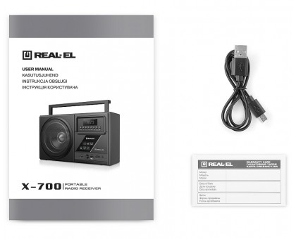 Портативний радіоприймач REAL-EL X-700 black