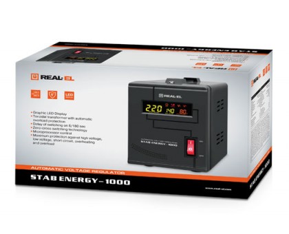 Стабілізатор напруги REAL-EL STAB ENERGY-1000 УЦІНКА