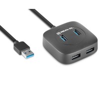 USB концентратор REAL-EL HQ-187, 4 порта USB 3.0, чорний